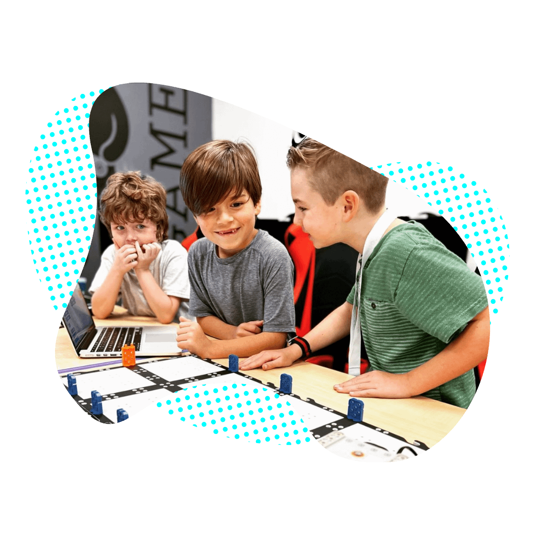 Kids working on a robotics project